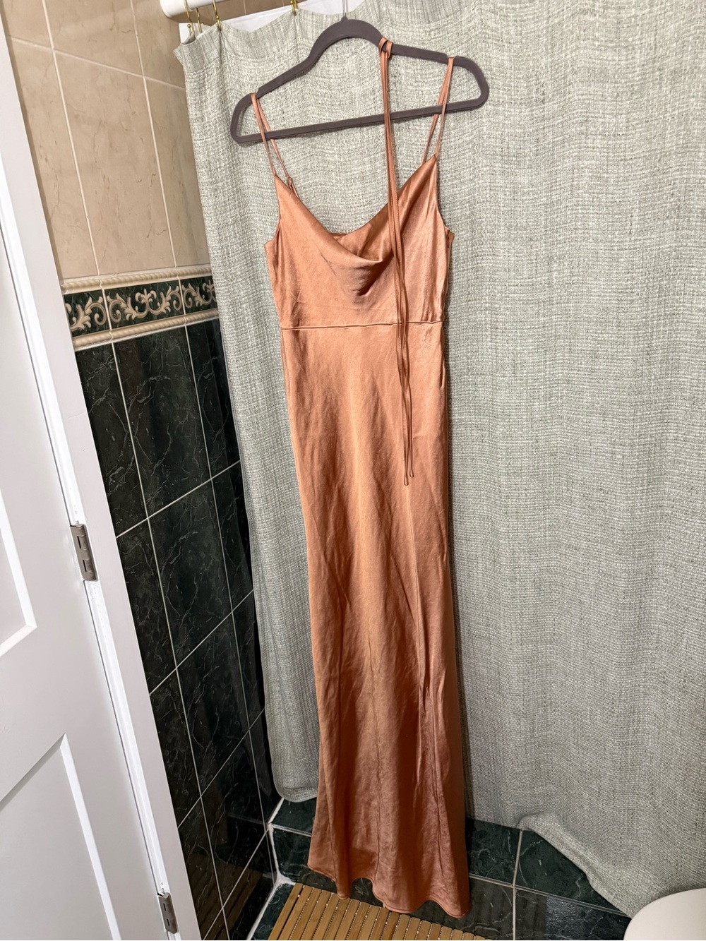 Six Stories bridesmaids Slip Maxi Dress with Cowl Neck